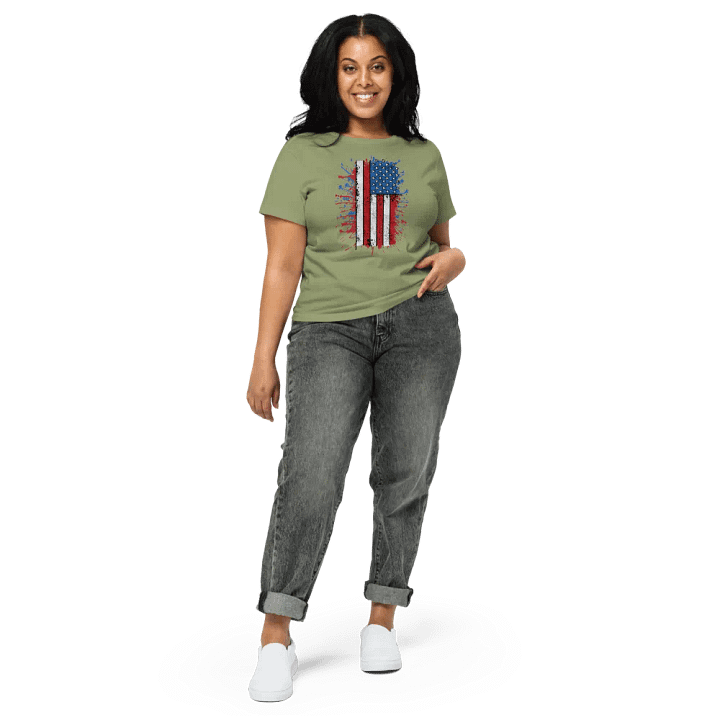 Womens Stars & Stripes Splatter Short Tee product image (2)