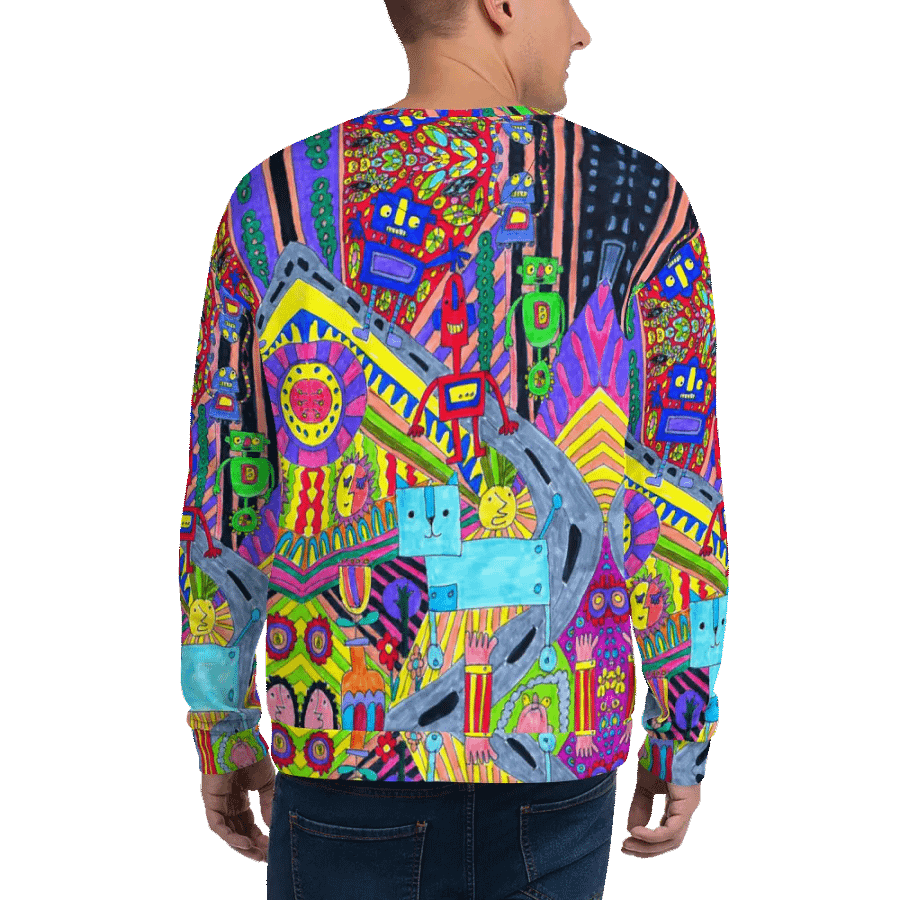 Abstract Colourful Doodle Robots Unisex Sweatshirt product image (9)