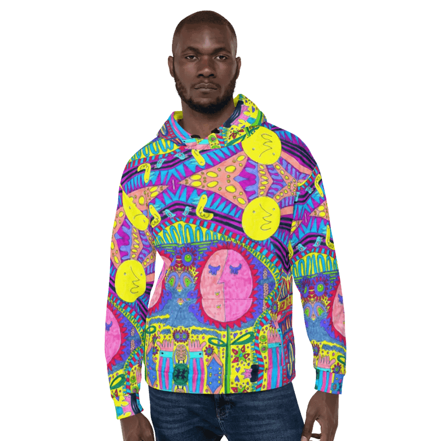 Abstract Surreal Doodle Landscape Unisex Pull Over Hoodie product image (3)