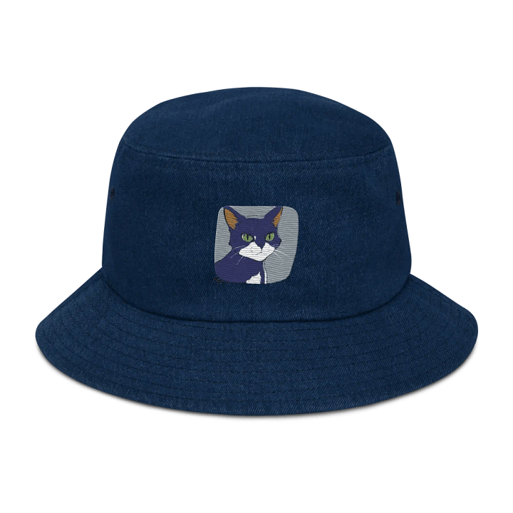 Whiskered Wanderer Denim Bucket Hat product image (1)