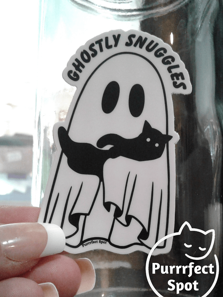 Ghostly Snuggles Ghost & Cat Sticker 🐾👻 product image (2)