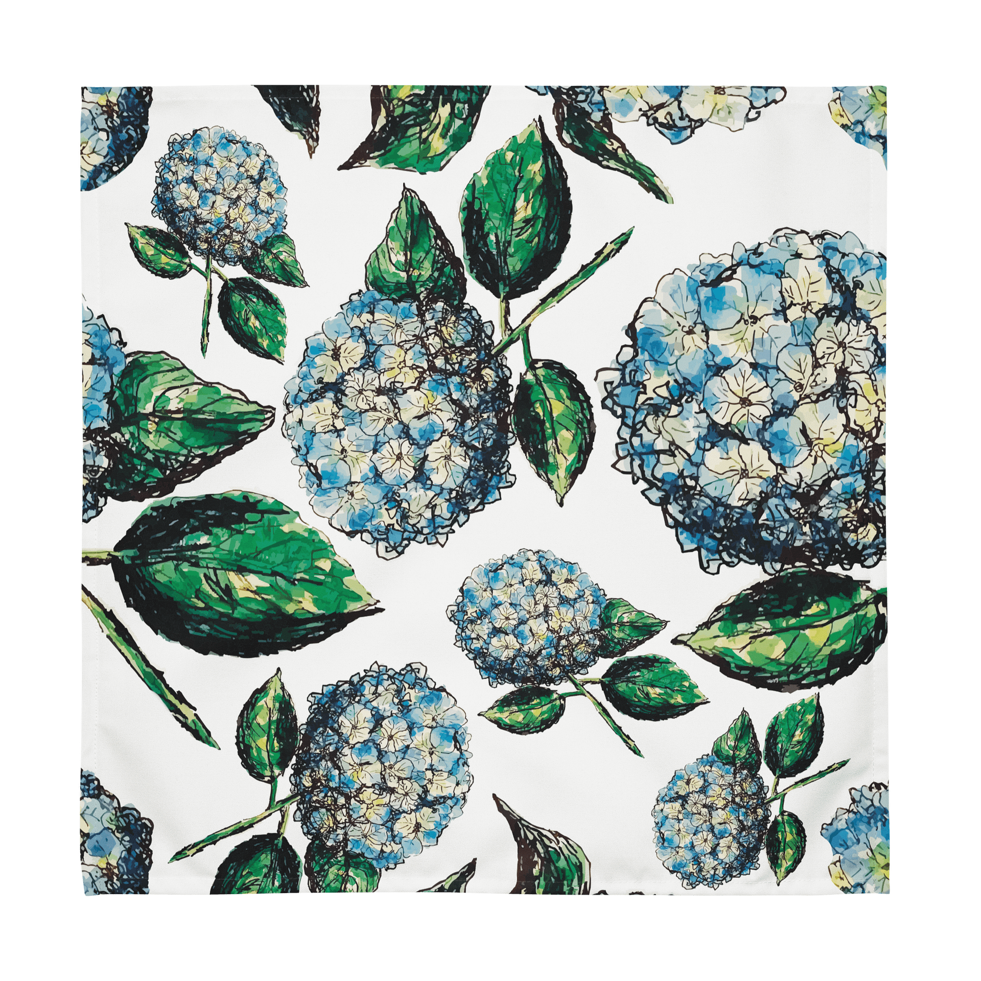 🌸 Hydrangea Blooms | Set of 4 Cloth Napkins | Monique Faella Designs™ | Coastal Floral Table Linens | product image (4)