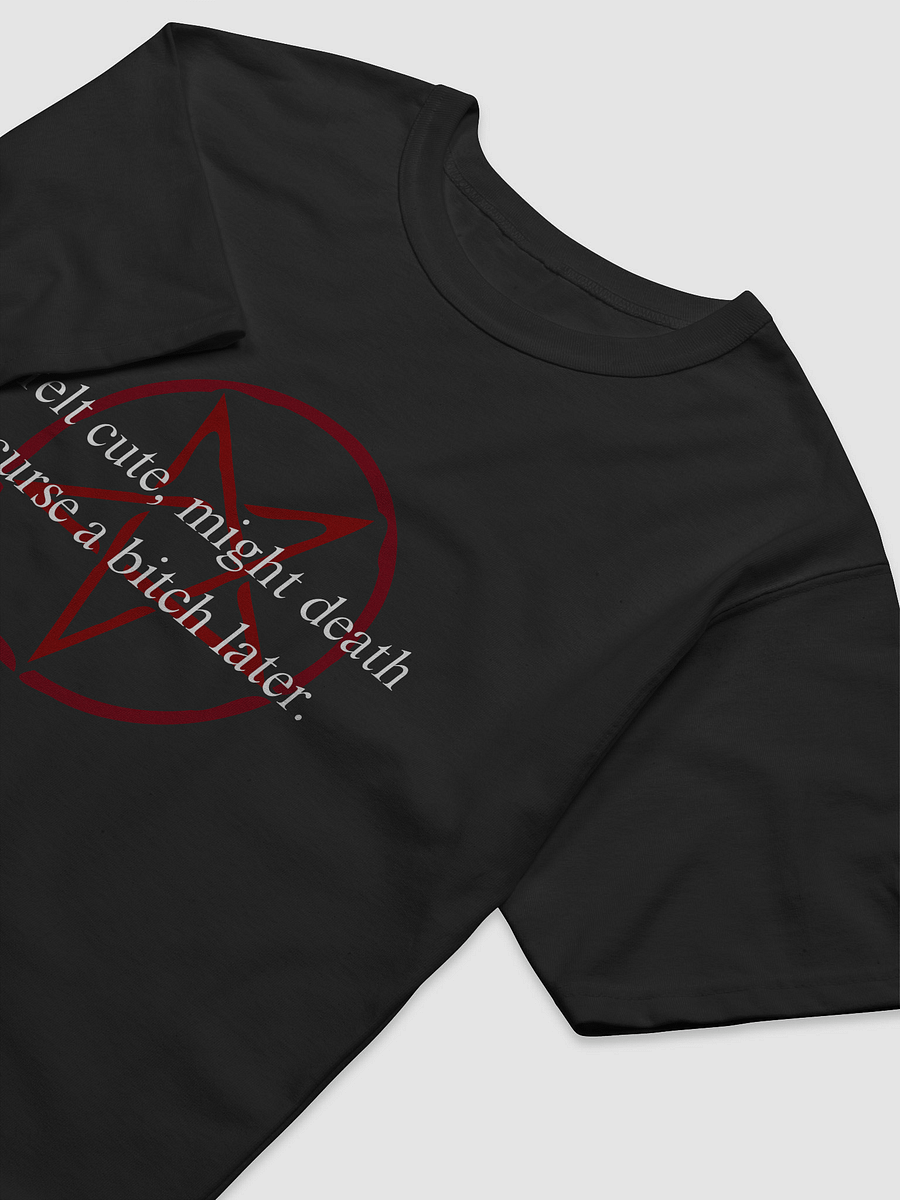 felt cute, might death curse a bitch later. BLACK T-SHIRT product image (3)