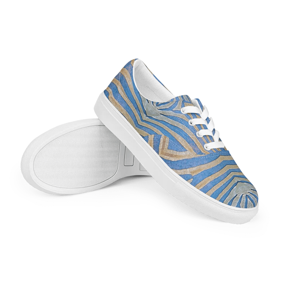 Zebra stripes in dove blue Canvas Shoes product image (10)
