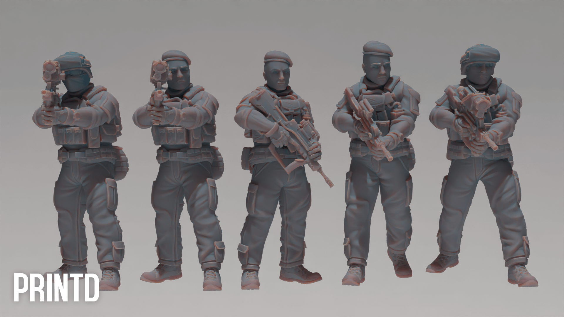 French FAMAS Army Soldiers - Modern Warfare Wargame Hobby Resin Scale Models product image (2)
