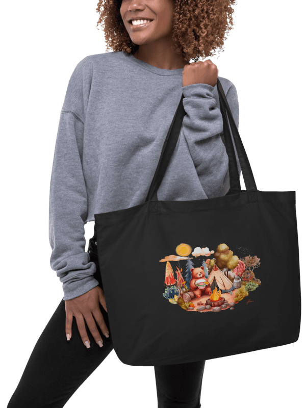 Camping Bear Eco Tote Bag - Large product image (5)