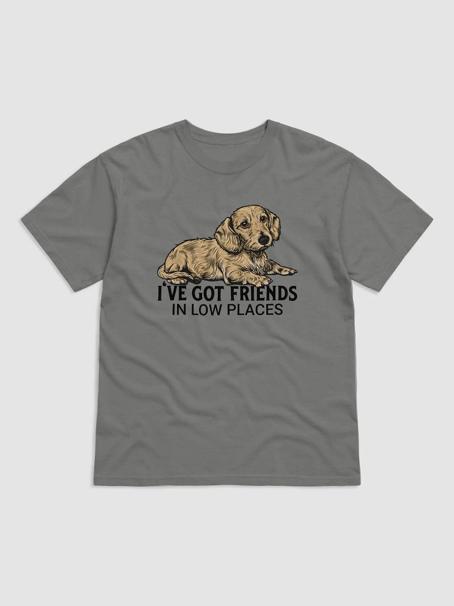 I've Got Friends in Low Places T-Shirt of a Dachshund (Wirehaired Fawn) | Funny T-Shirt for Wiener and Doxie Paw-rents product image (23)