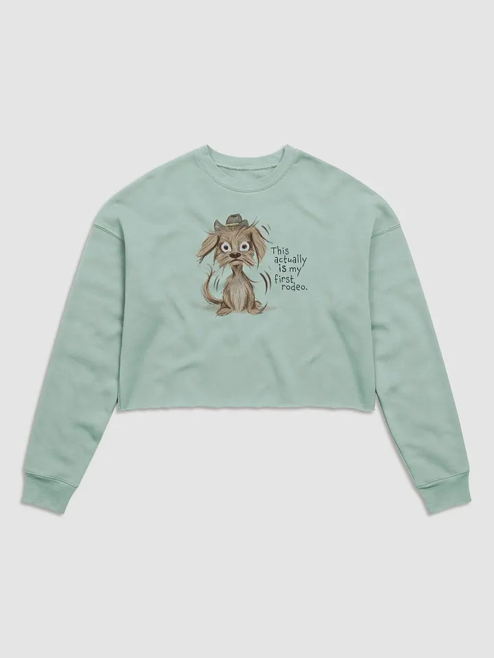 Anxious Pup Cropped Sweatshirt Dusty Blue product image (1)