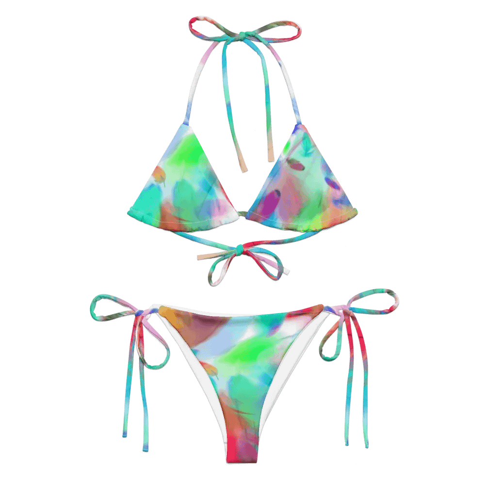 Colorful Feather Pattern Design String Bikini - v2 product image (1)