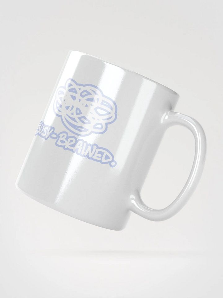BUSY-BRAINED (lined design, #BDCAEF) glossy white mug product image (3)