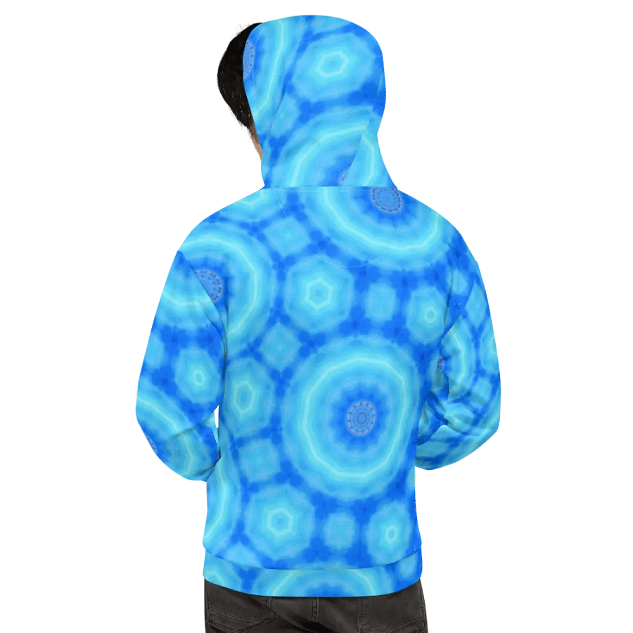 Abstract Circular Pattern in Blues Unisex All Over Print Hoodie product image (11)