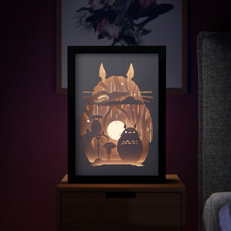 Totoro Lightbox template 4 in 1 - PDF PNG SVG DXF + Video Tutorial product image (3)