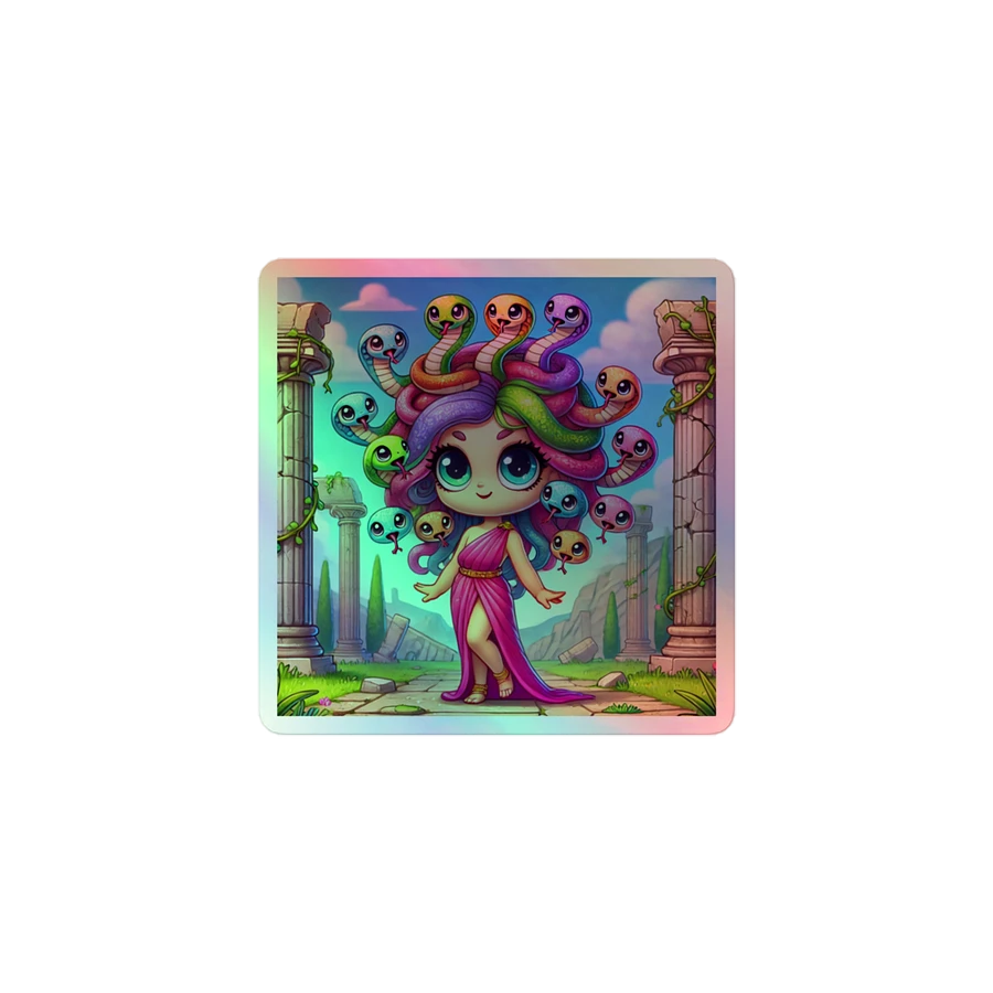 Colorful Chibi Medusa Vinyl Sticker – Rainbow Enchantress product image (1)