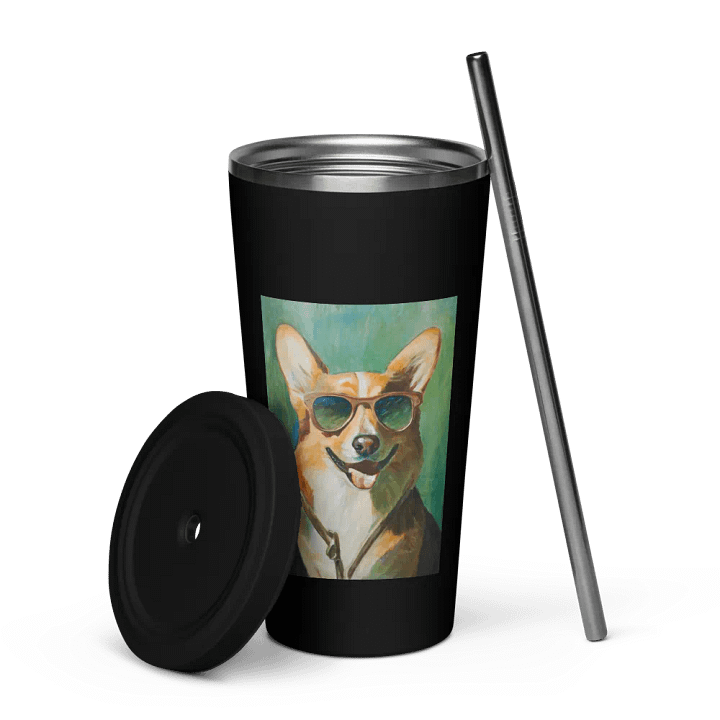 Cool Corgi Sunglasses Painting - dogPXL Artistic series Insulated Tumbler product image (2)