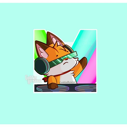 🦊🎶Tots the Fox is the DJ host for tonight! Animated emote I created for my Twitch channel