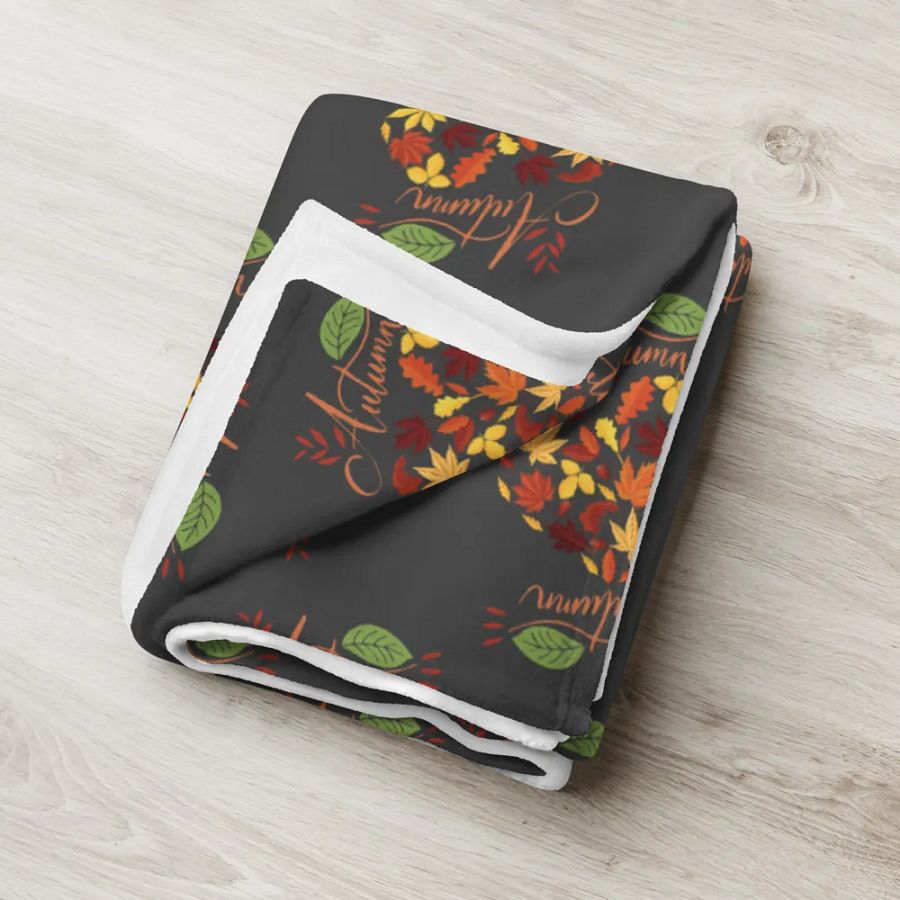 Autumn Leaf Heart Throw Blanket product image (18)