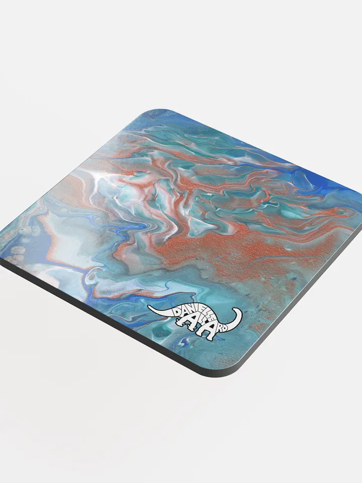 Metallic Orange Fluid Acrylic Coaster product image (1)