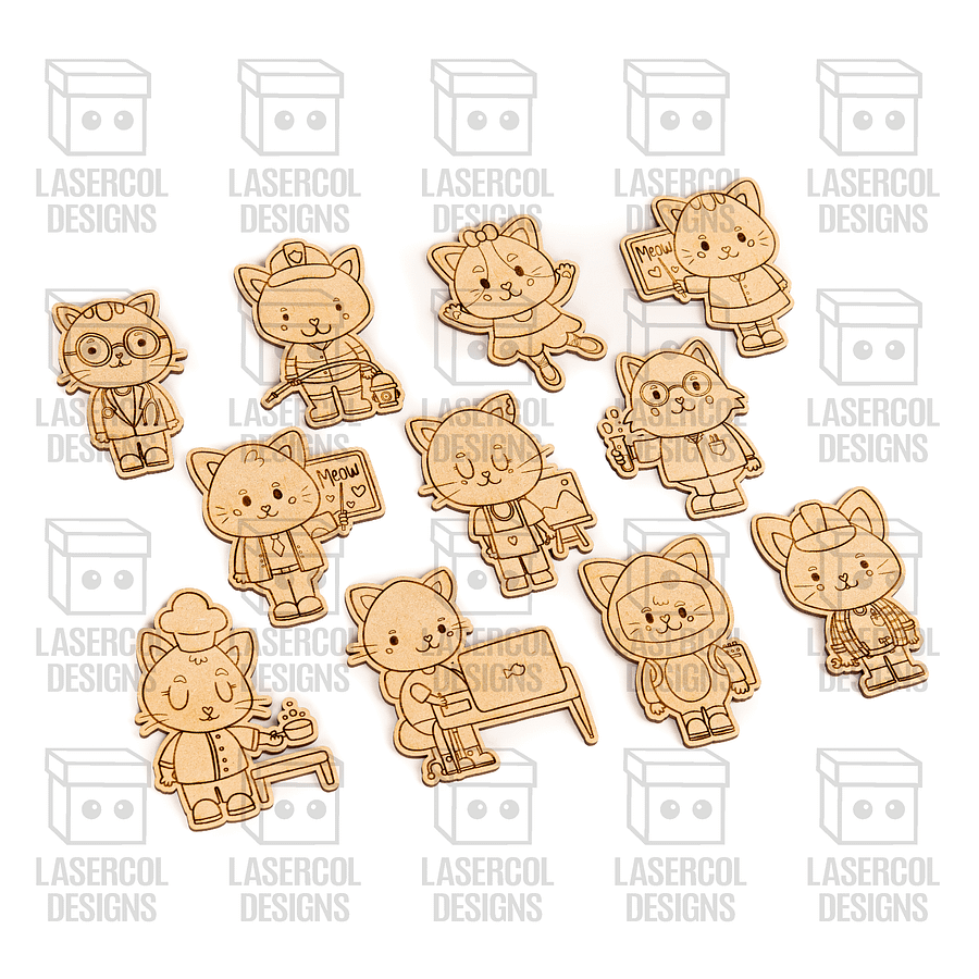 Cats Paint Kit DIY Cut Outs - Laser Cut Files product image (4)
