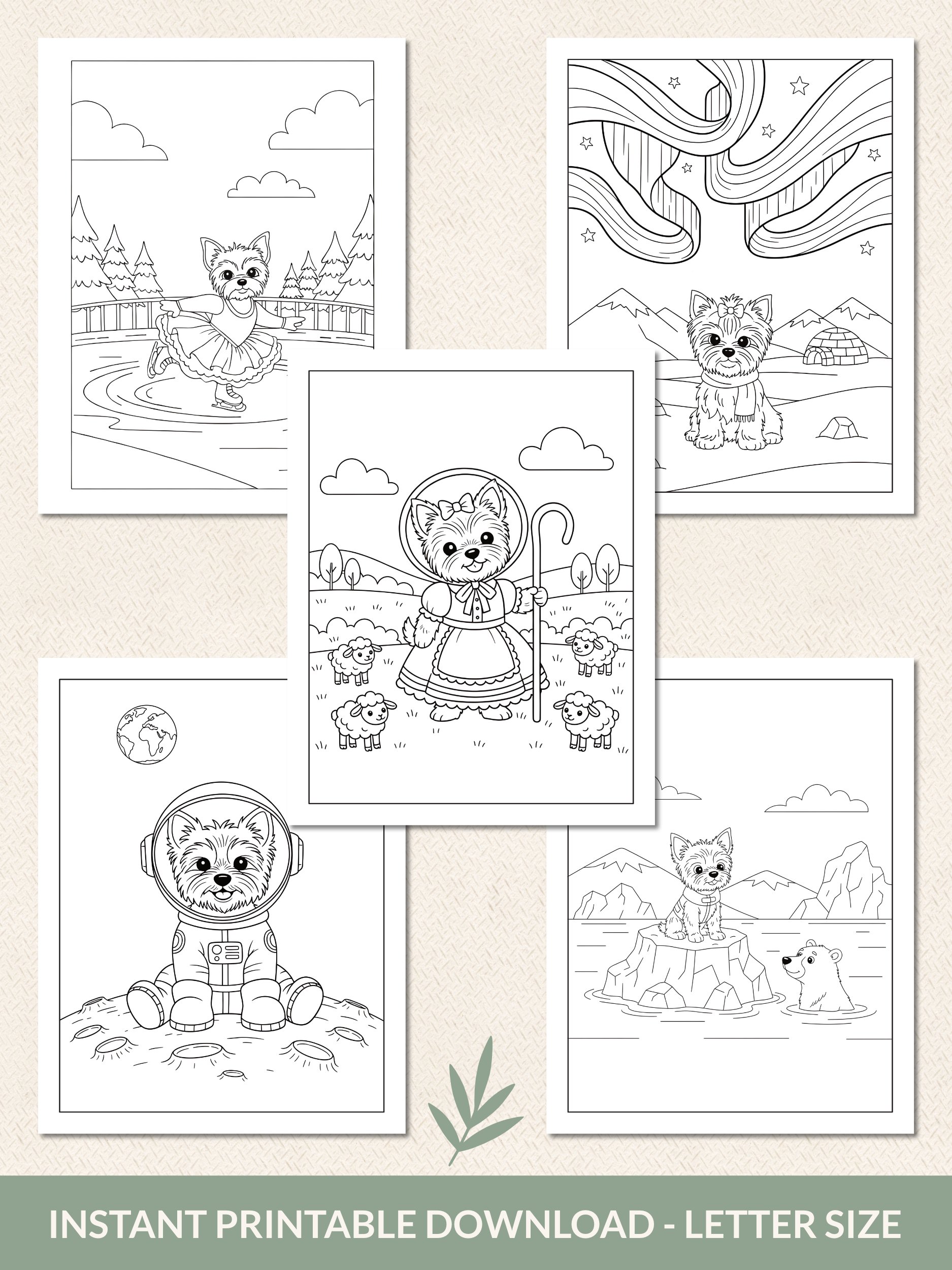 Printable Cute Yorkie Dog Fantasy Adventures Coloring Pages Volume 1 – 25 Fun Designs product image (5)