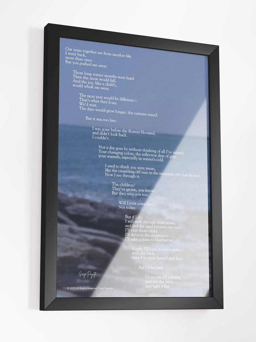 "New England" - Poem Print by Greg Payette (Photo from Beavertail Park in Jamestown, Rhode Island) product image (9)