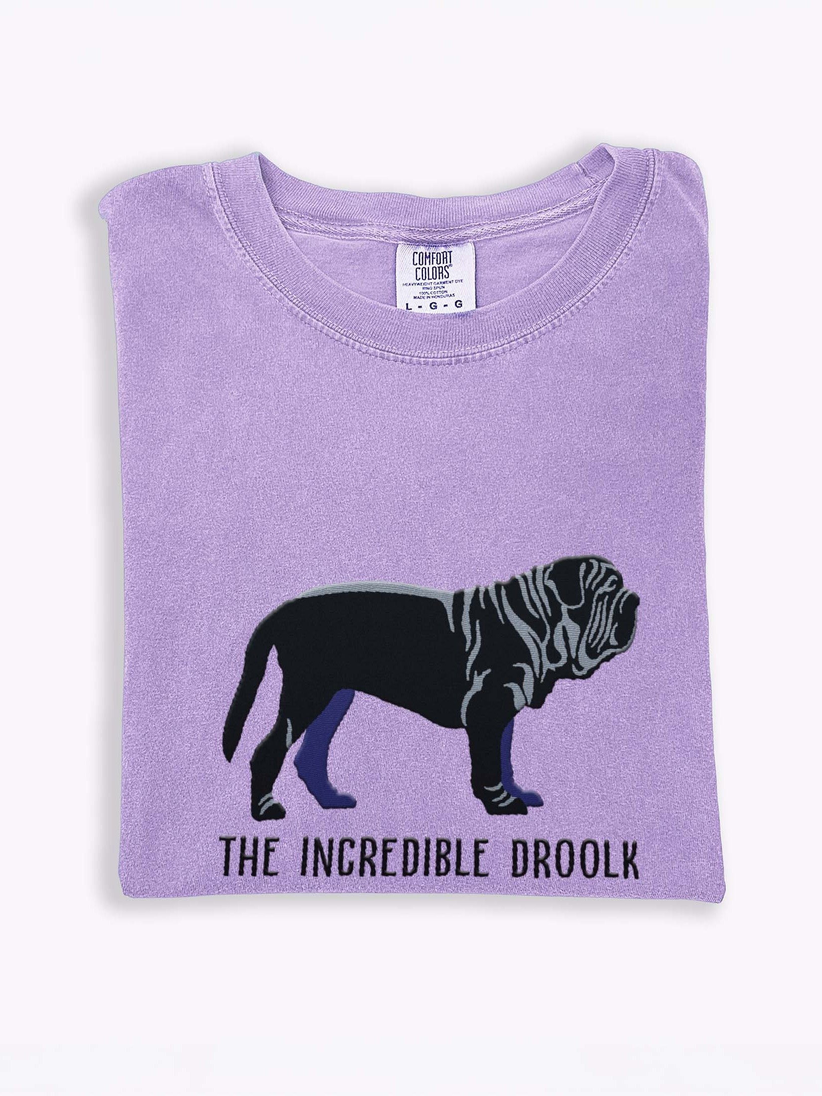 The Incredible Droolk T-Shirt(Embroidered) of a Neapolitan Mastiff(Black) product image (1)