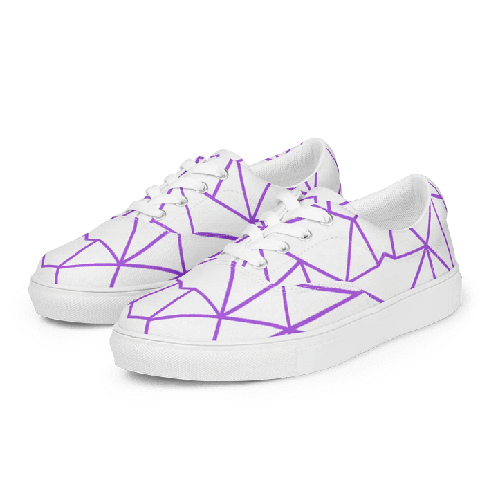 Lace-Up Canvas Shoes: Purple Geometric product image (2)