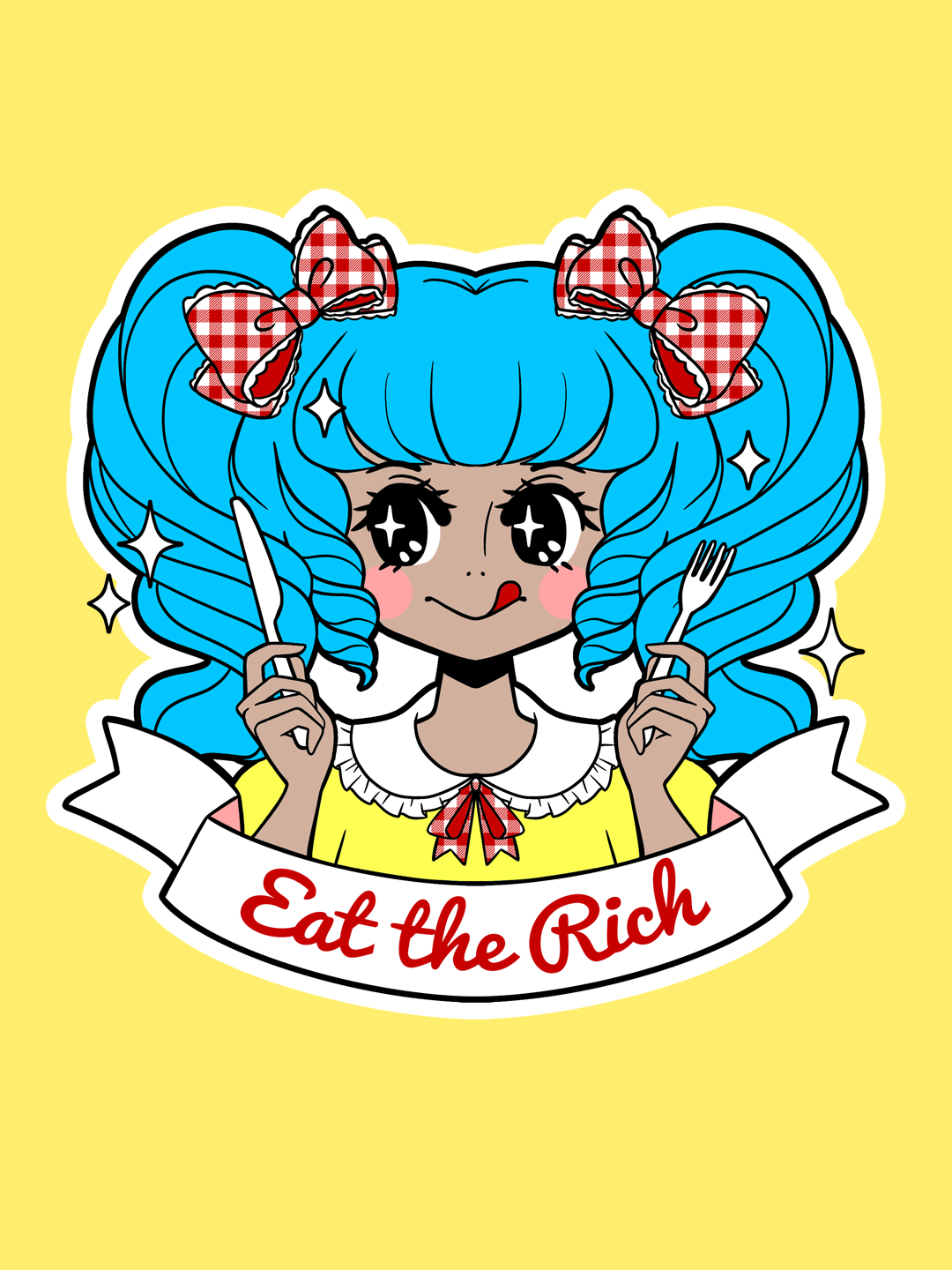 Eat the Rich (Yellow) cotton t-shirt product image (3)