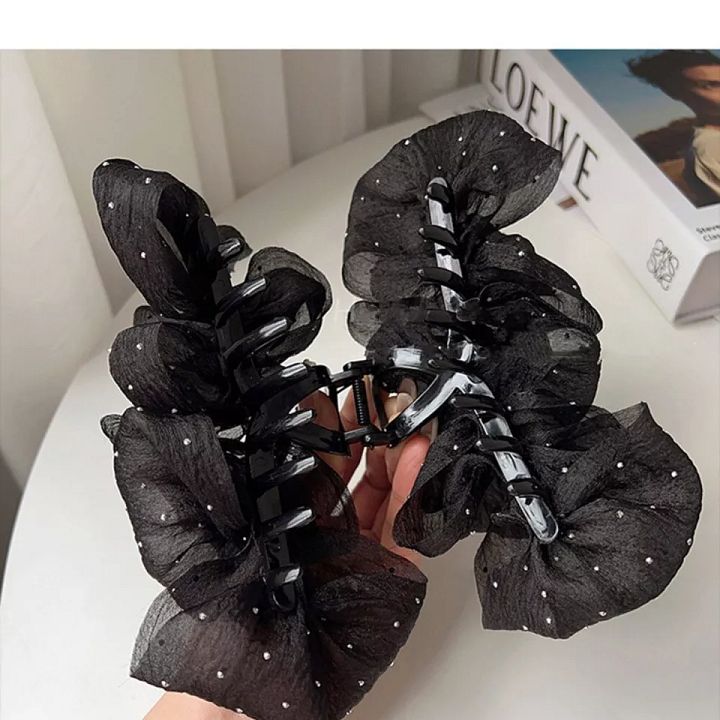Double-Sided Mesh Silk Hairpin Plastic Hair Clip Shark Hair Clip Women Girls product image (2)