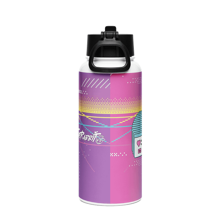 8BIT Pixel Love - Find the Rabbit Stainless Steel Water Bottle with a Straw Lid product image (2)