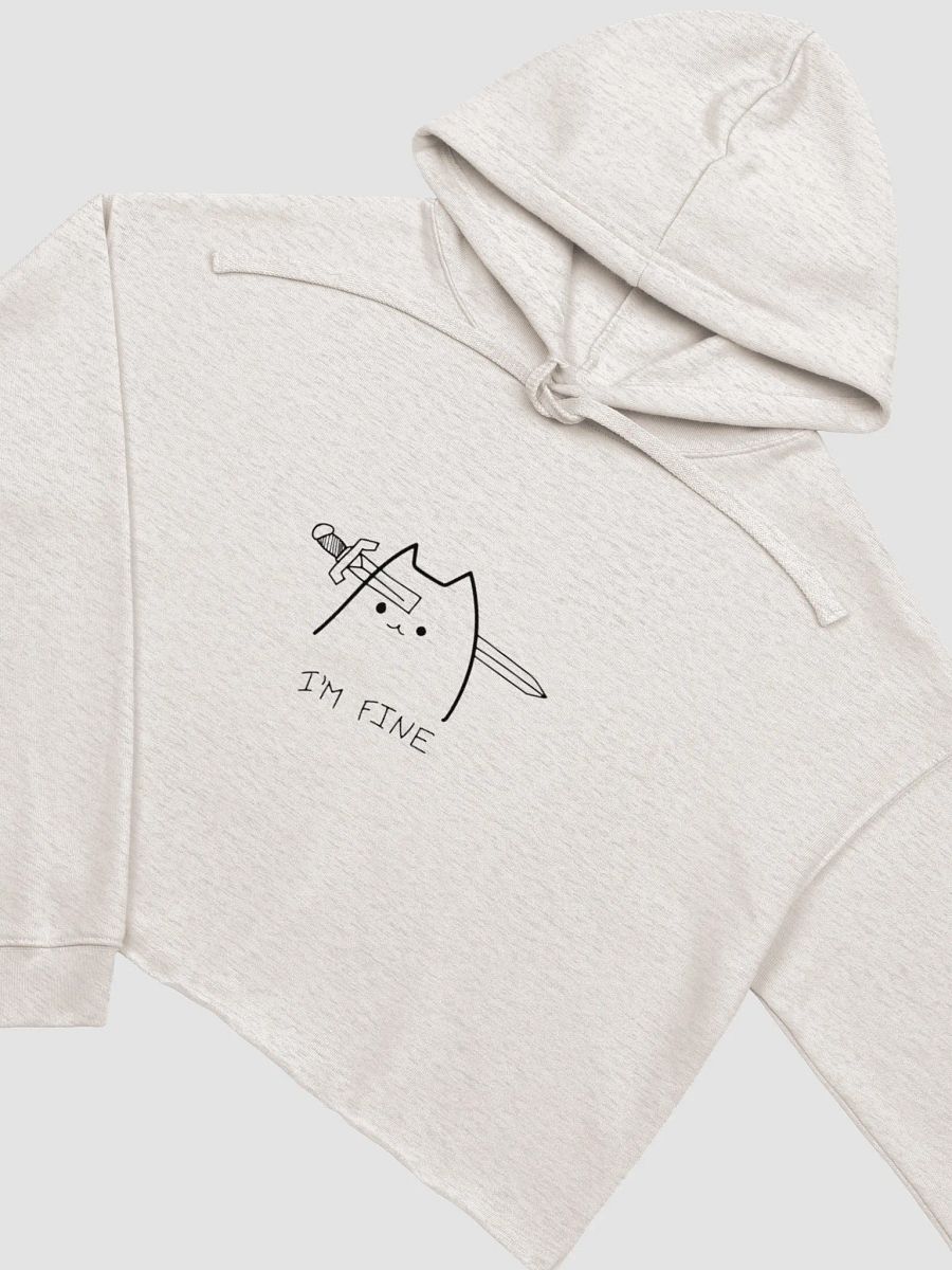 I'm Fine Cat Sword Through Head Crop Hoodie product image (12)