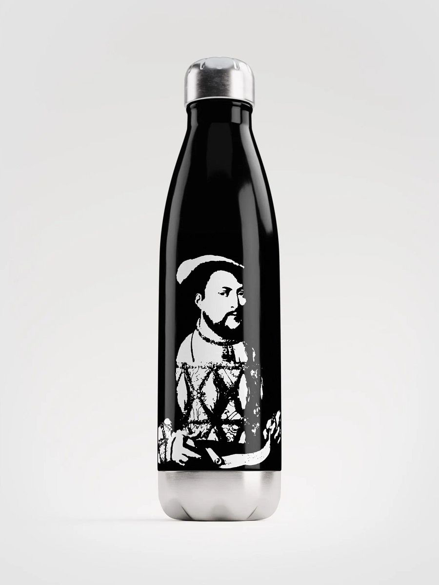 Henry VIII Black and White Stainless Steel Waterbottle product image (1)