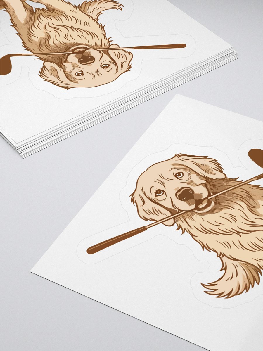 Golden Retriever Golfer Kiss Cut Stickers product image (10)