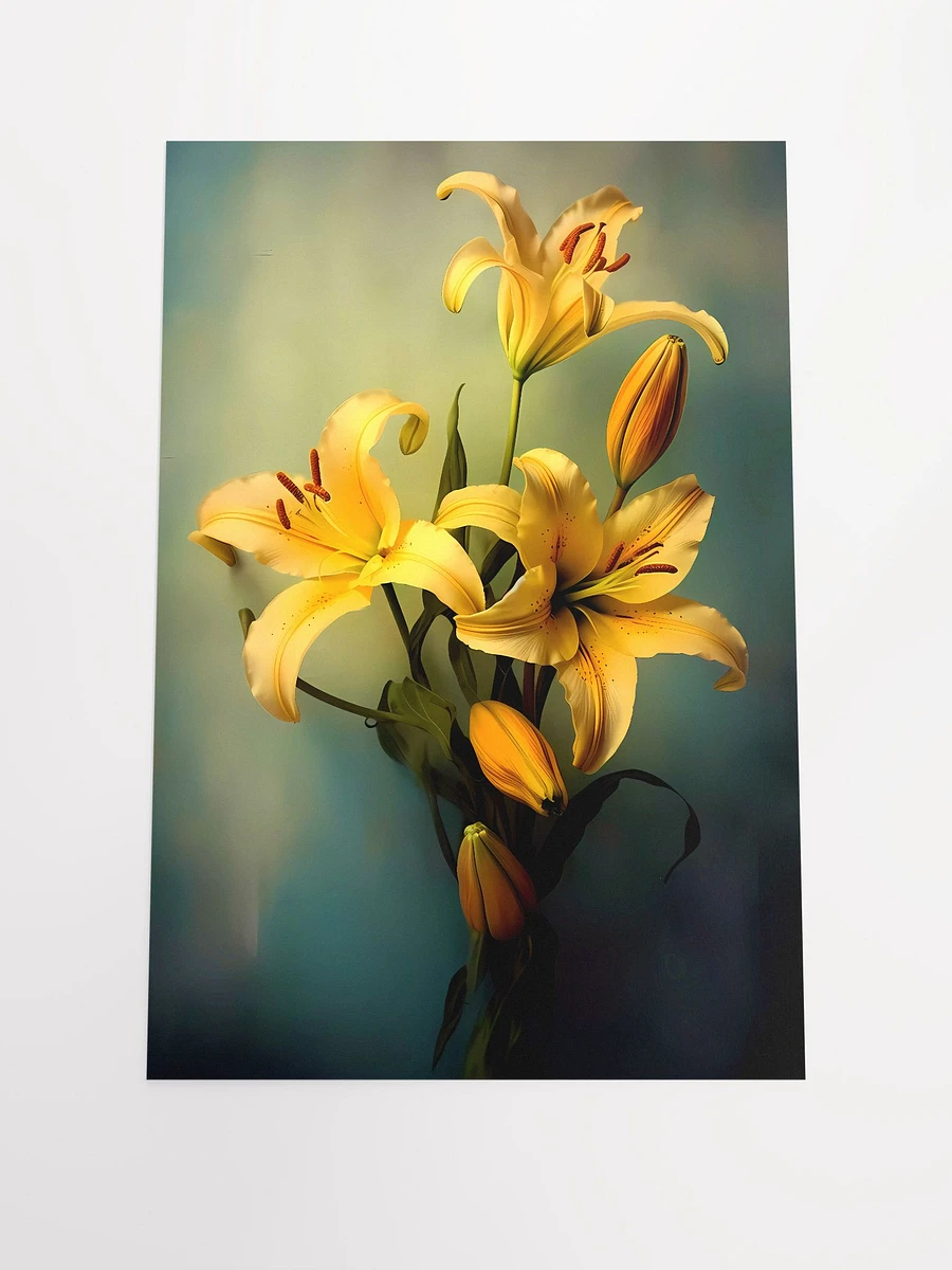 Sun-Kissed Yellow Lilies Tranquil Decor Art Matte Poster product image (3)
