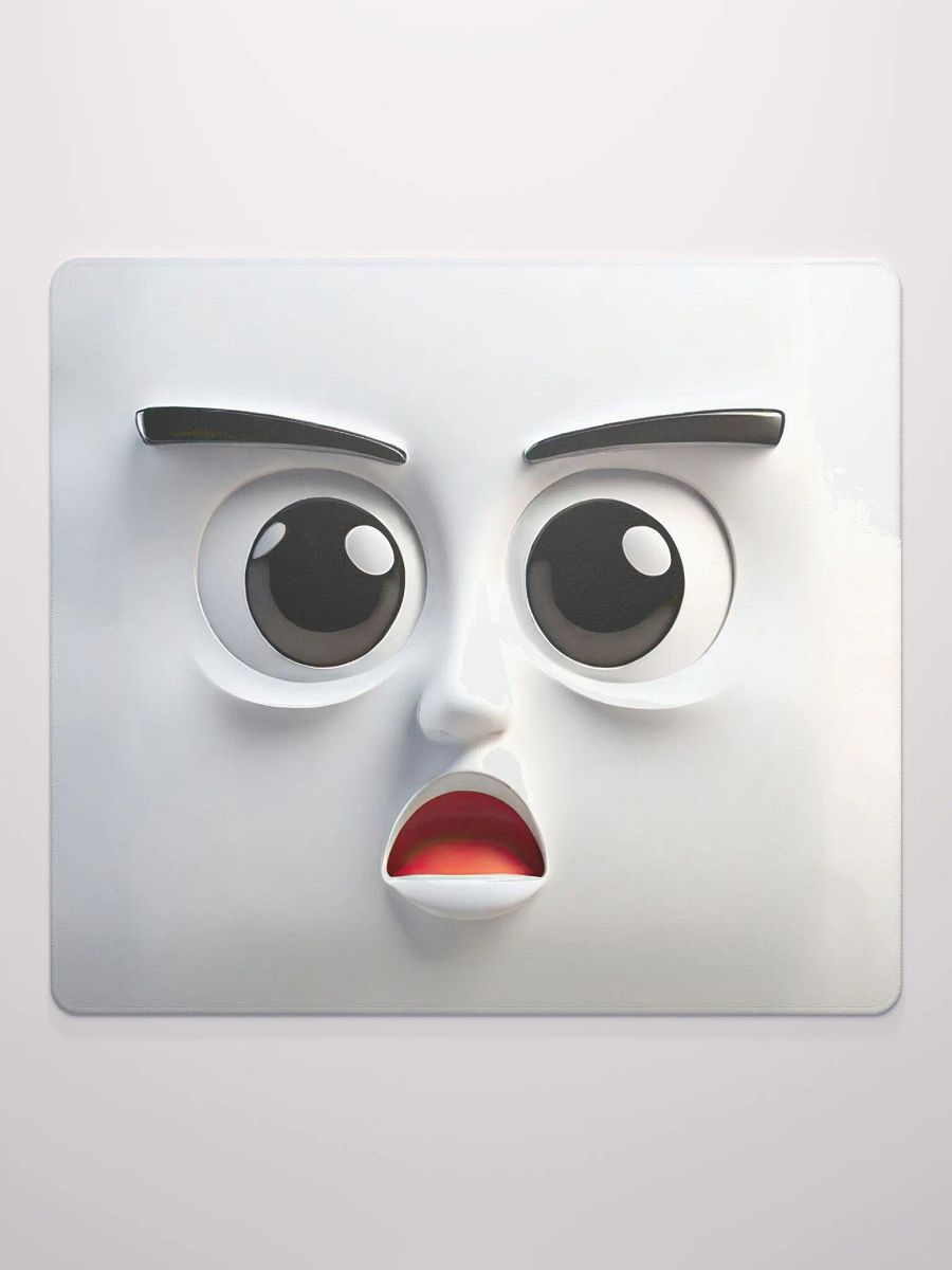 Startled Expression Premium Mouse Pad: Add a Touch of Whimsy to Your Workspace! product image (2)
