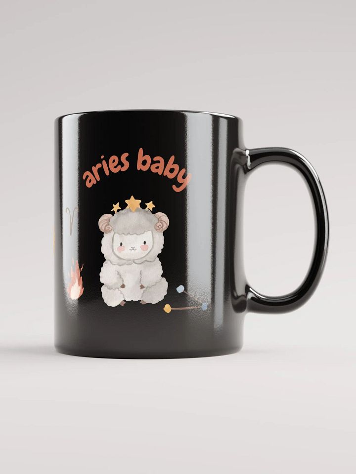 Aries Baby March 21-April 19 BLACK GLOSSY MUG Baby Gift, New Baby Gift, Fun Astrology Gift product image (1)