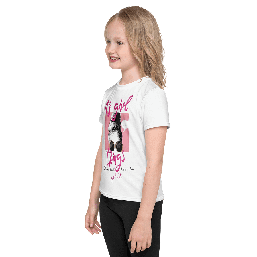 Kids Crew Neck T-Shirt Girl Thing Lettering All-Over Print product image (3)