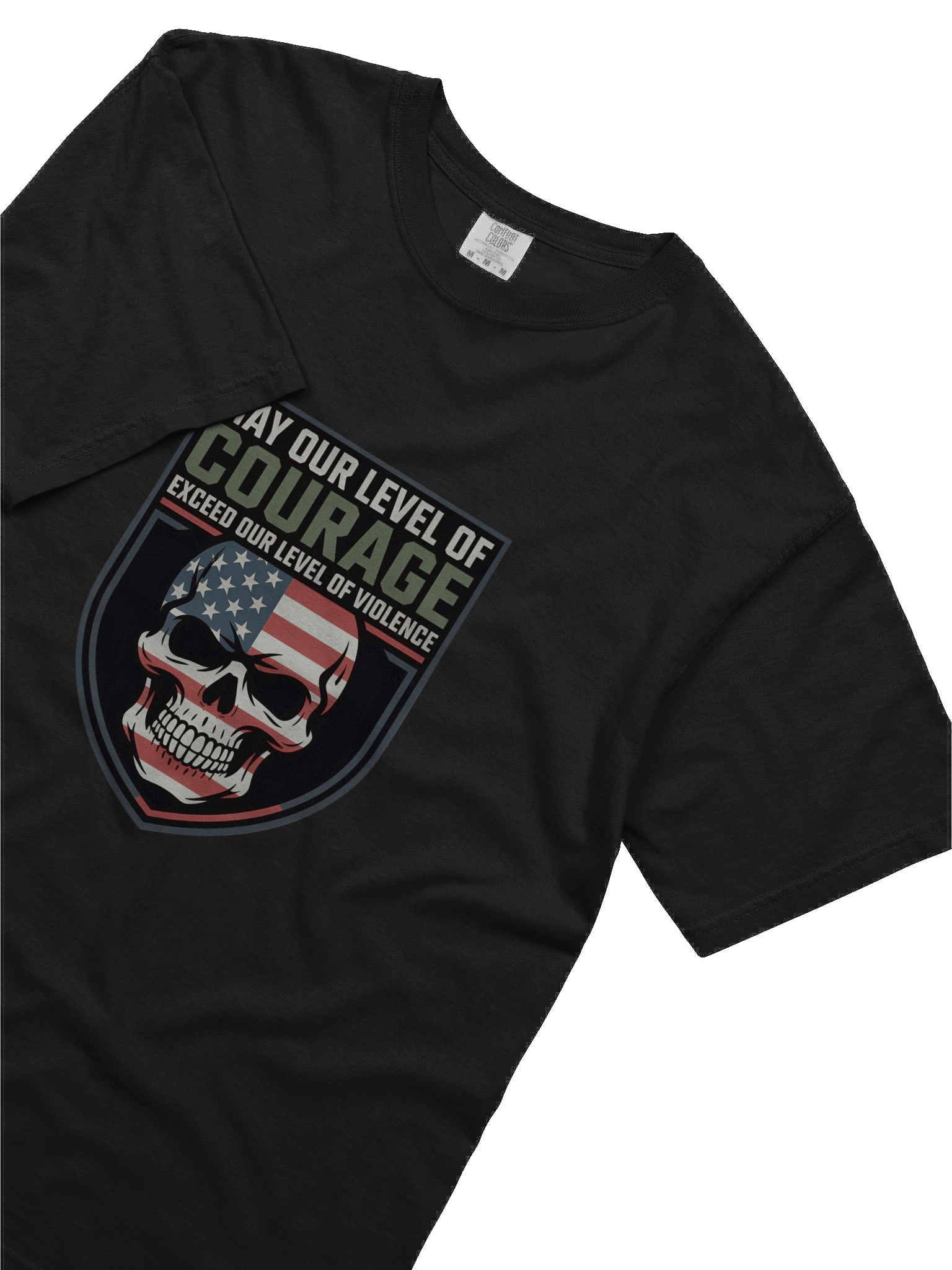 Courage Over Violence Skull Flag T-Shirt product image (31)