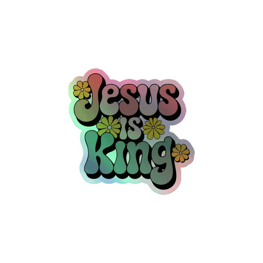 Vintage Jesus is King Holographic Sticker Sheet product image (1)