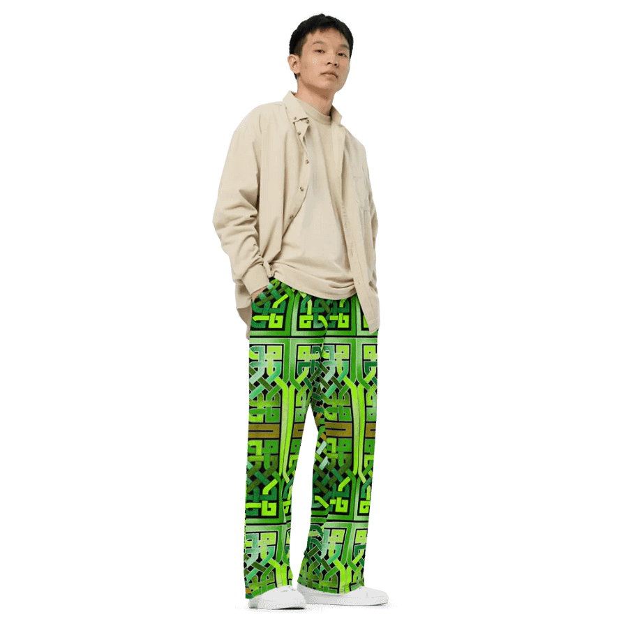 Green Celtic Knot Wideleg Pants product image (3)