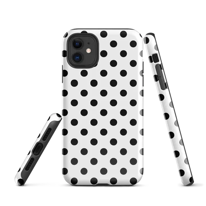 white polka dot i phone case product image (1)