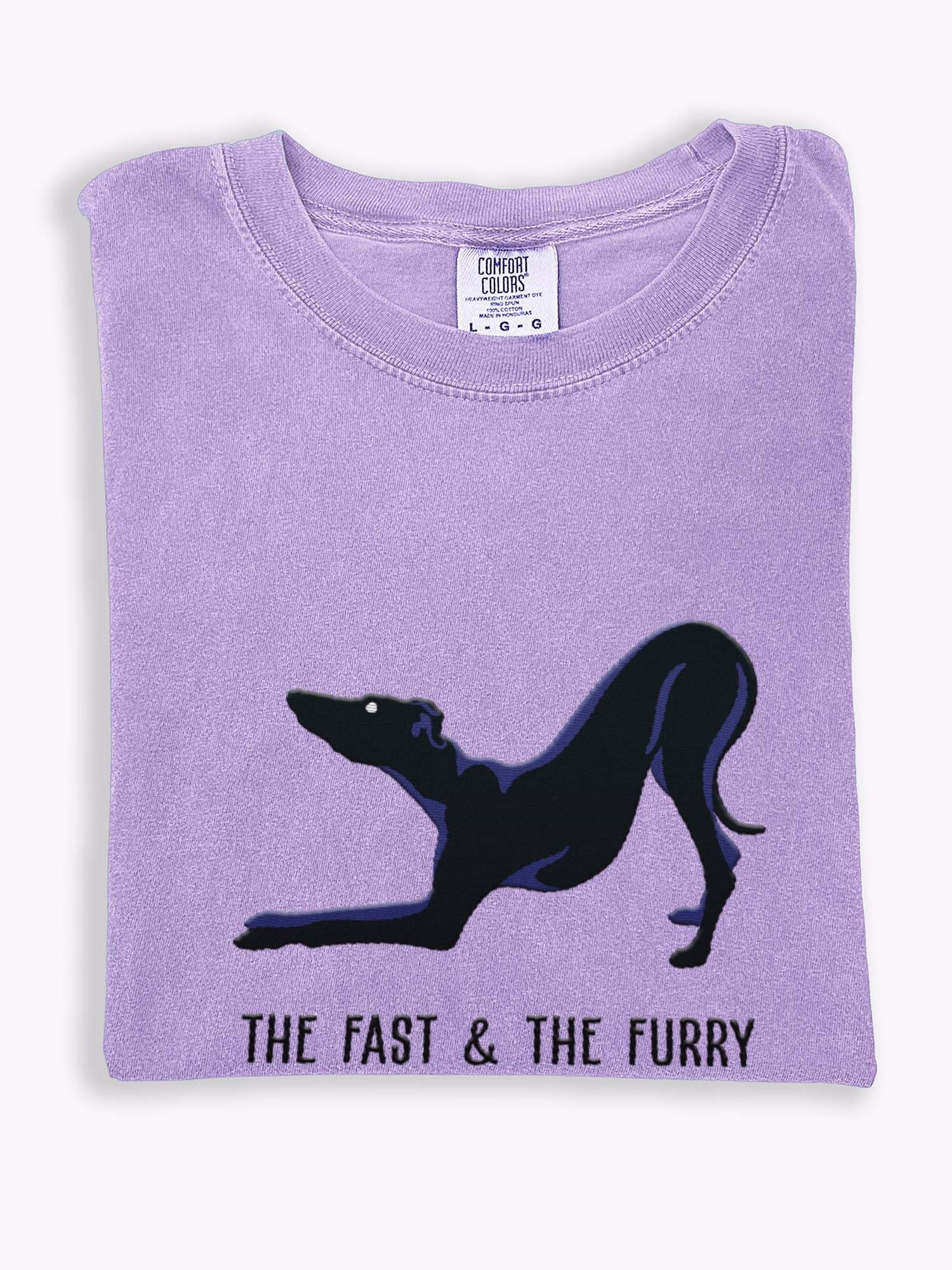 The Fast & The Furry T-Shirt(Embroidered) of an Italian Greyhound(Black) product image (1)