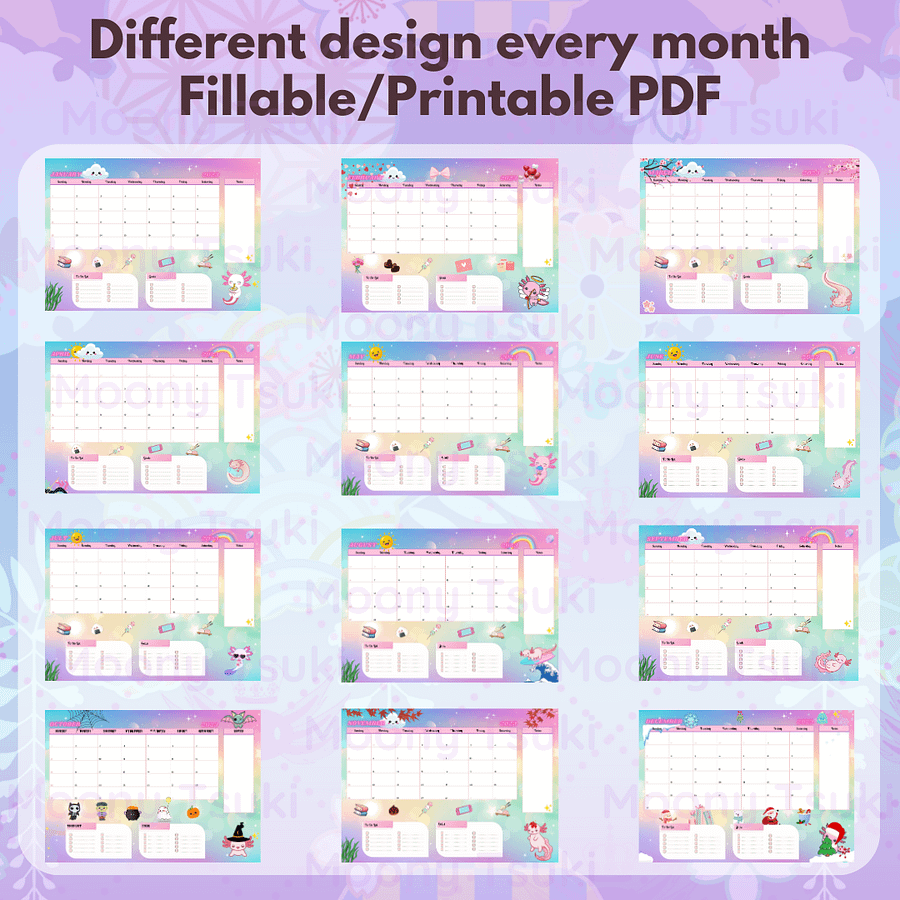 Axolotl Calendar 2024 product image (2)