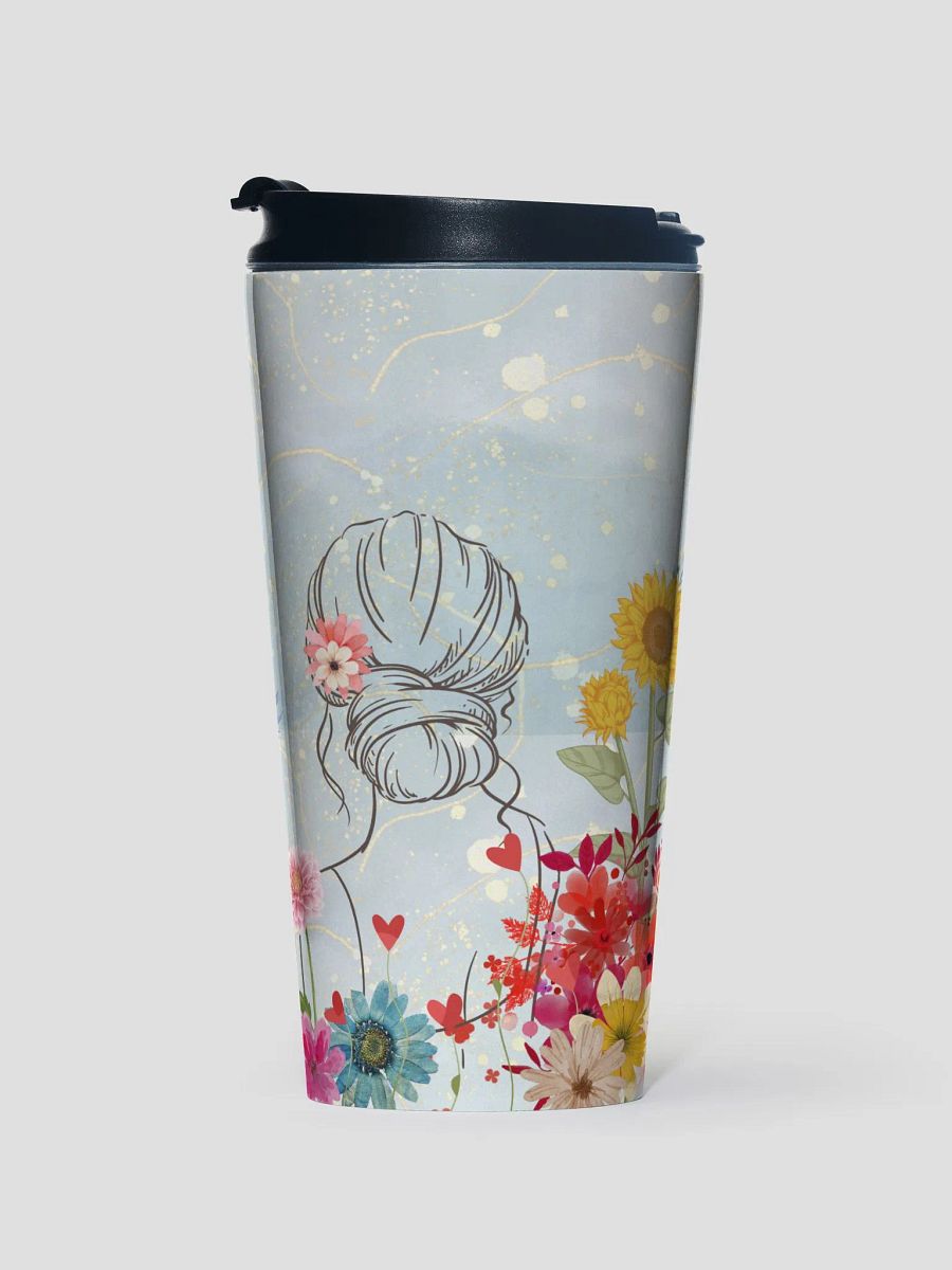 Girl with flowers Travel Mug product image (1)