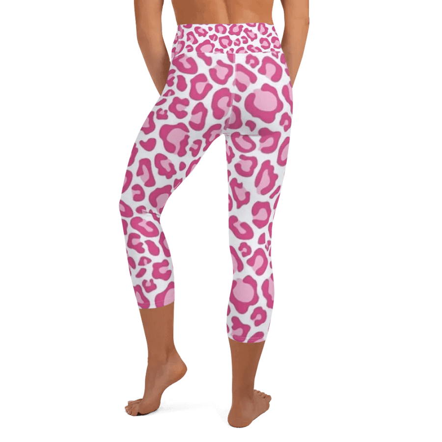 Pink Leopard Print Yoga Capri Leggings product image (6)