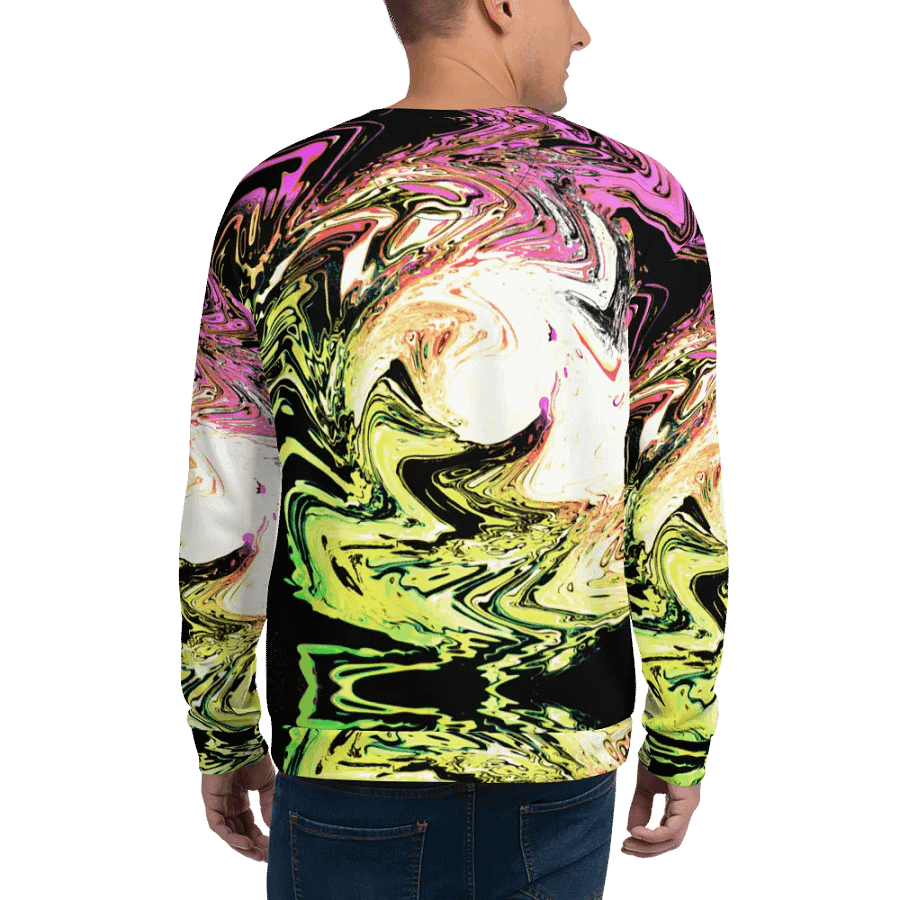 Abstract Neon Daisy Swirl Unisex Sweatshirt product image (9)