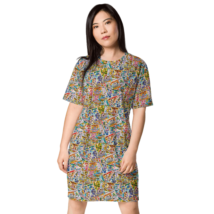 Jugoslovenski inflatorni dinar 1993 (Kolaž/mozaik) All-Over Print T-Shirt Dress product image (3)