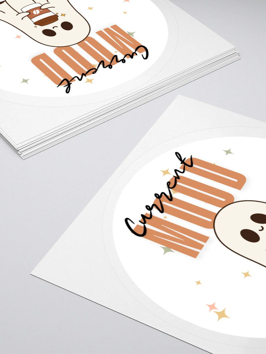 Current Mood // Ghost and Coffee // Circle Sticker product image (4)