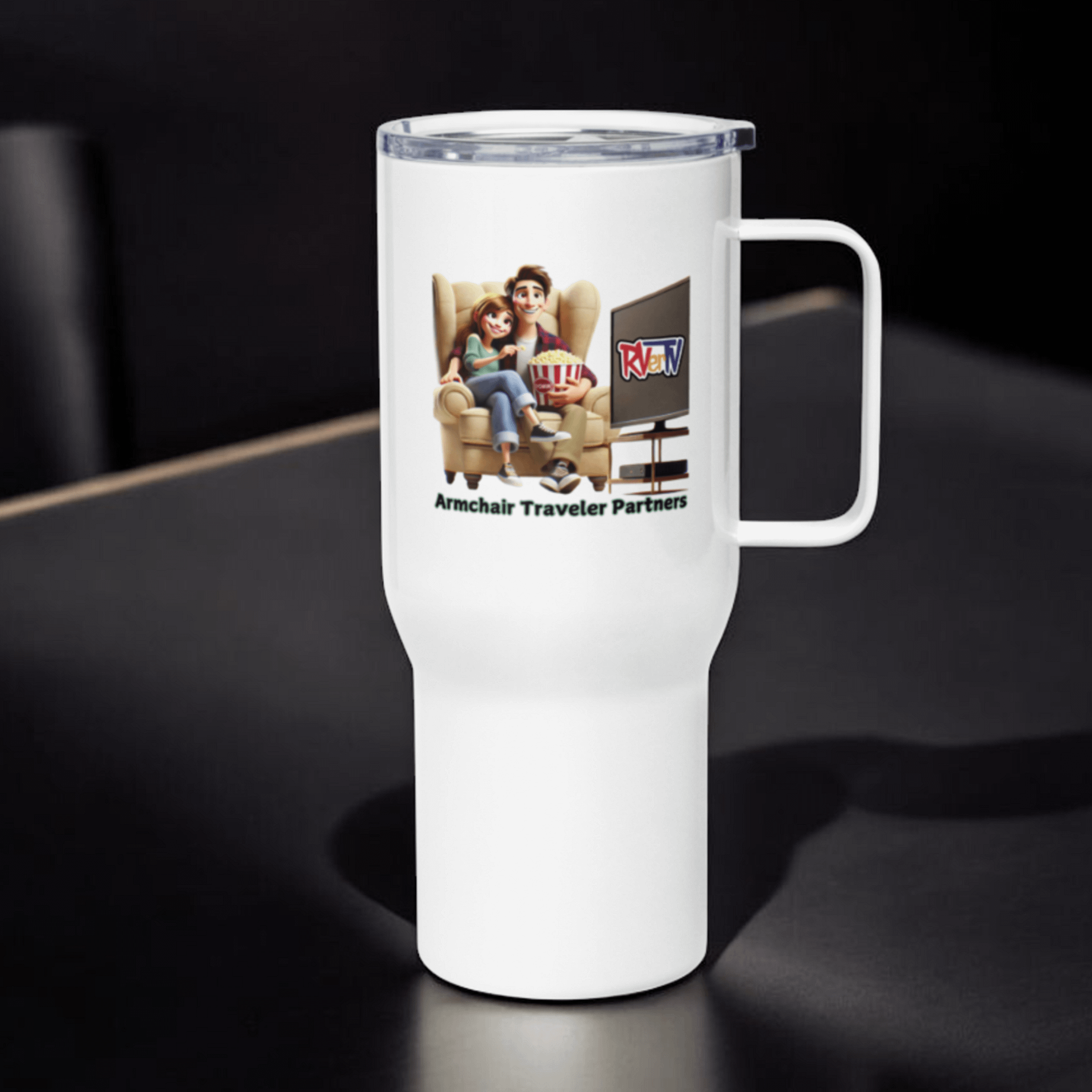 Armchair Traveler Partners - Travel Mug with Handle product image (2)