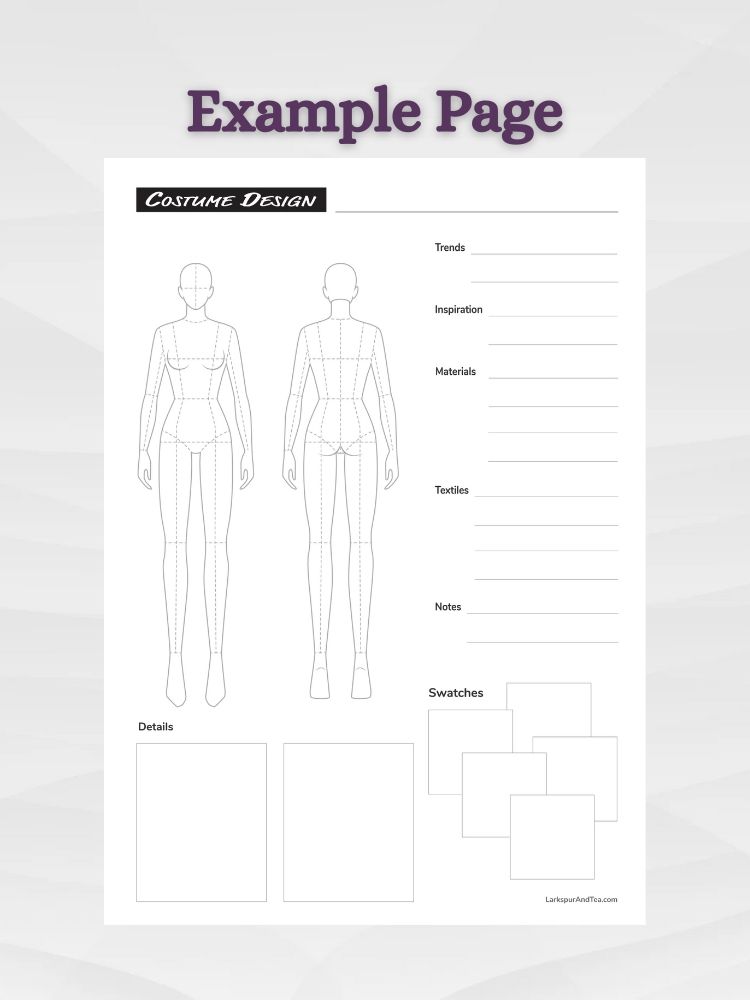 Cosplay Costume and Makeup Planner - Male, Female, and Child Body Templates product image (5)