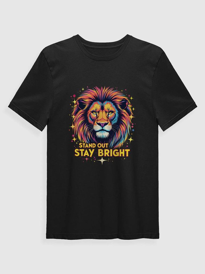 Bold Neon Lion Graphic Tee - Supersoft Slim Fit Cotton Shirt - Futuristic Glow Shirt product image (1)